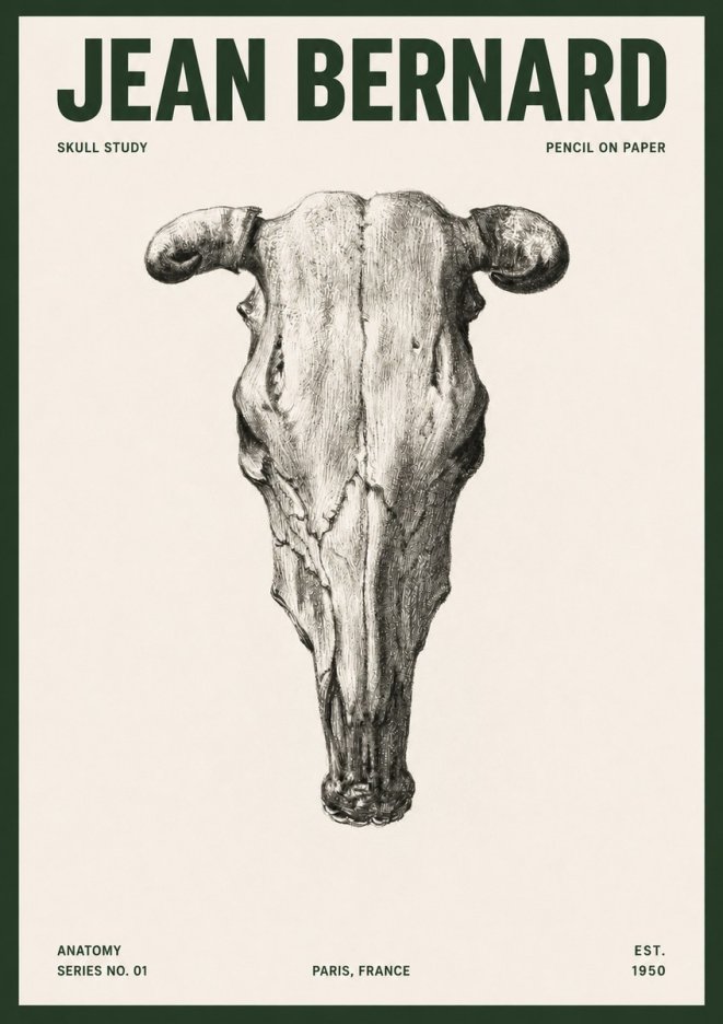 Jean Bernard Skull Study No5 - Plakát
