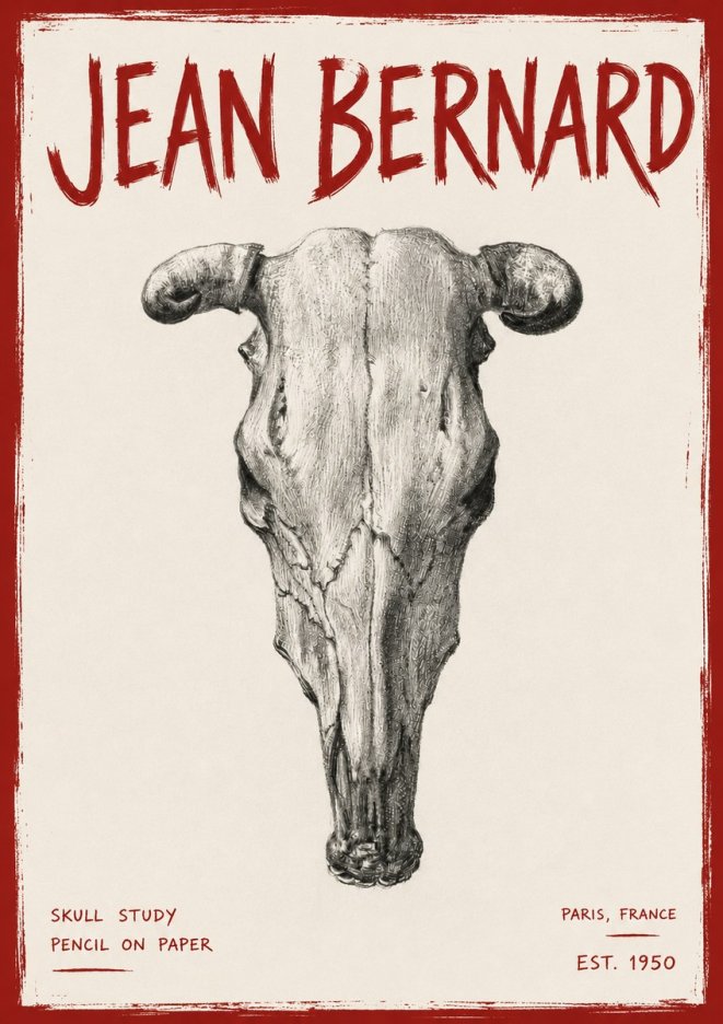 Jean Bernard Skull Study No6 - Plakát