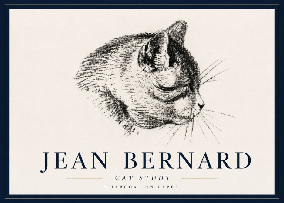Jean Bernard Cat Study IV No6 - Plakát