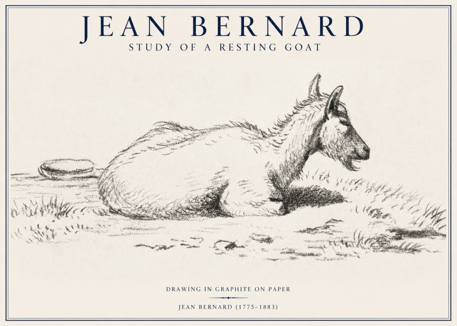 Jean Bernard Study of a Resting Goat No1 - Plakát
