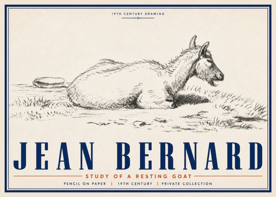 Jean Bernard Study of a Resting Goat No5 - Plakát