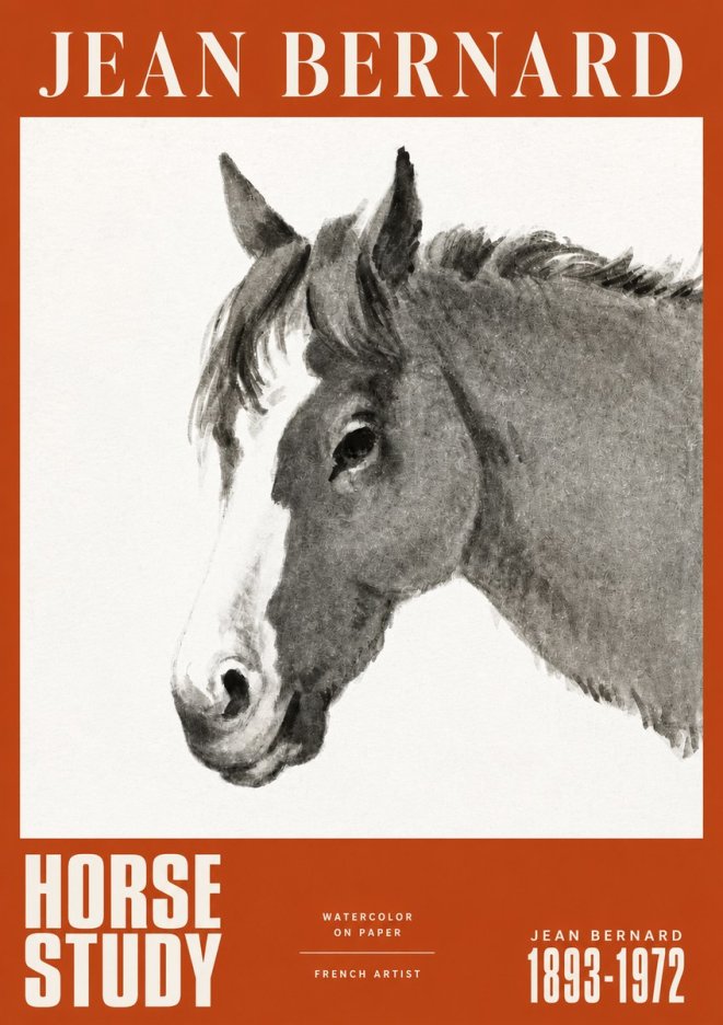 Jean Bernard Horse Study I No2 - Plakát