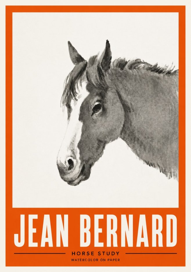 Jean Bernard Horse Study I No4 - Plakát