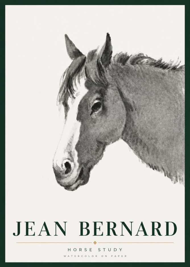 Jean Bernard Horse Study I No5 - Plakát