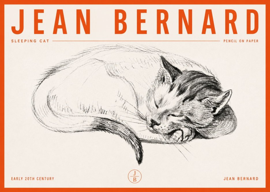 Jean Bernard Sleeping Cat IV No6 - Plakát