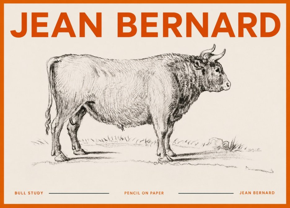 Jean Bernard Study of a Bull I No5 - Plakát