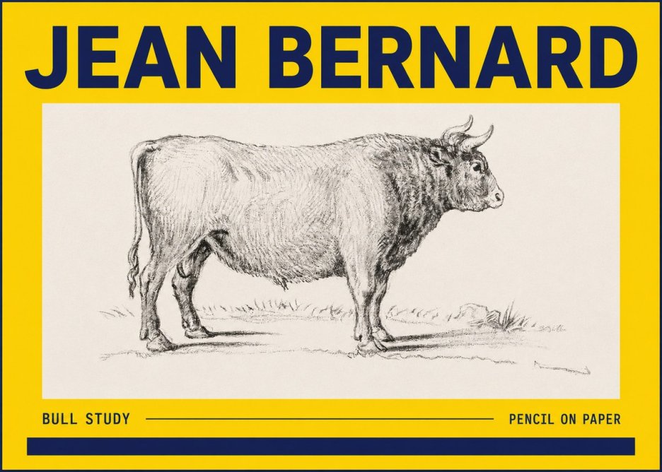 Jean Bernard Study of a Bull I No6 - Plakát