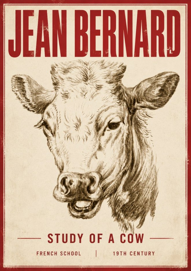 Jean Bernard Study of a Cow IV No5 - Plakát