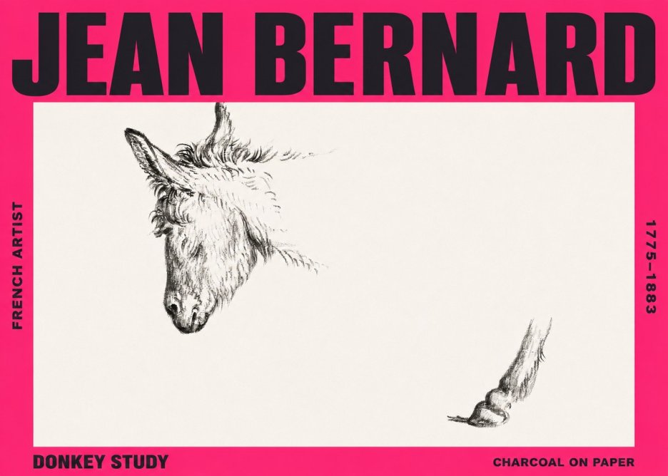 Jean Bernard Study of a Donkey II No3 - Plakát