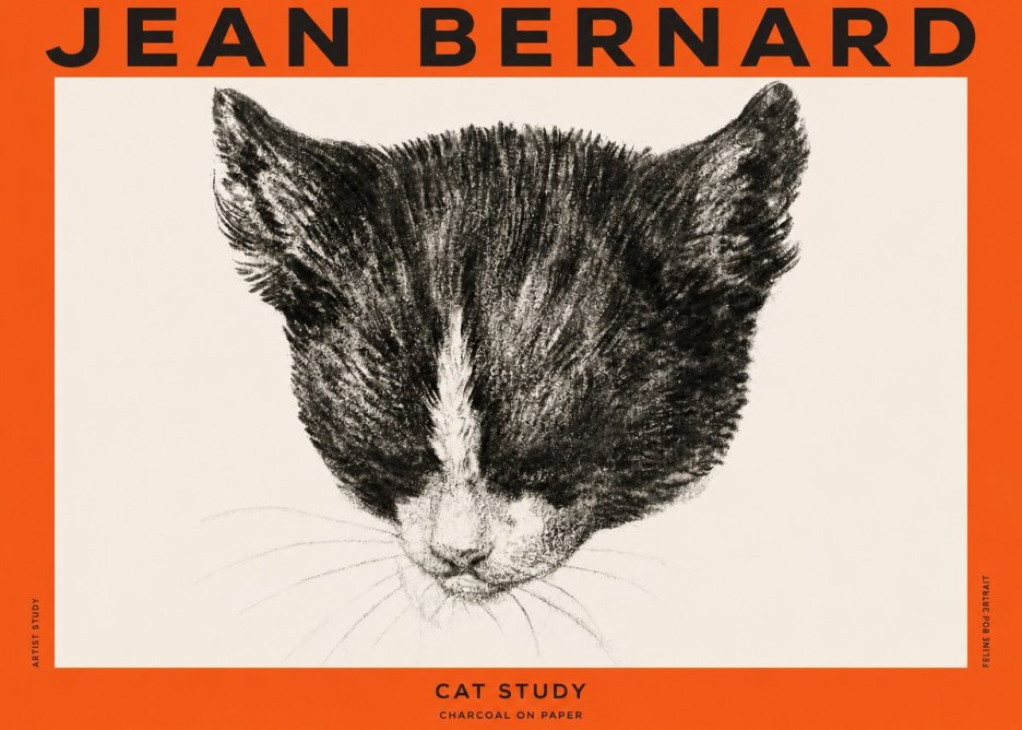 Jean Bernard Cat Study V No2 - Plakát