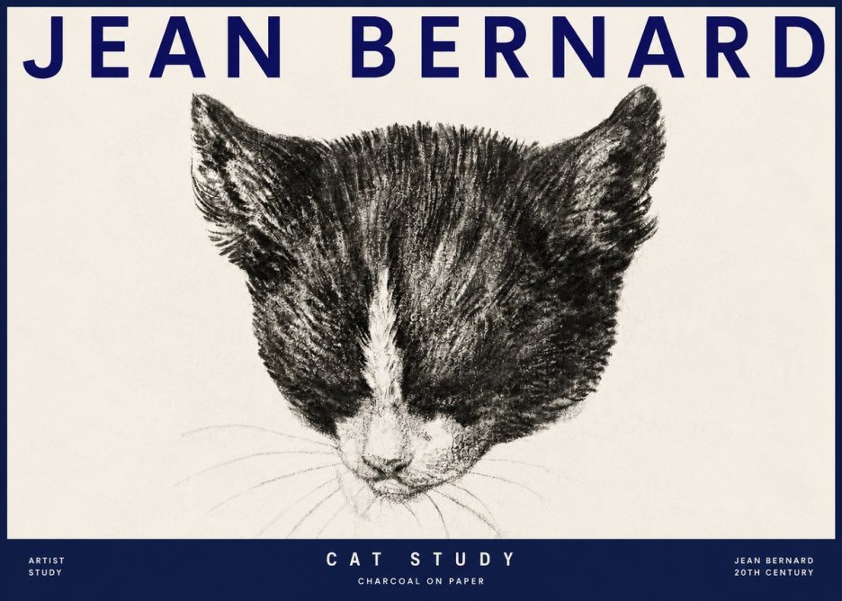 Jean Bernard Cat Study V No3 - Plakát