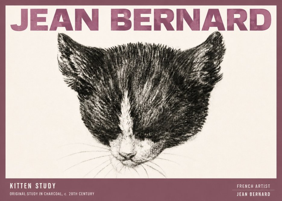 Jean Bernard Cat Study V No6 - Plakát