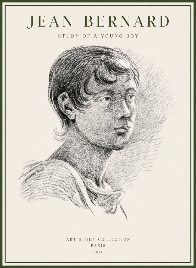 Jean Bernard Study of a Young Boy No1 - Plakát