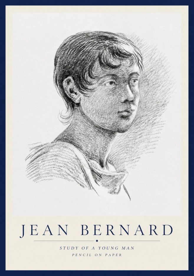 Jean Bernard Study of a Young Boy No3 - Plakát