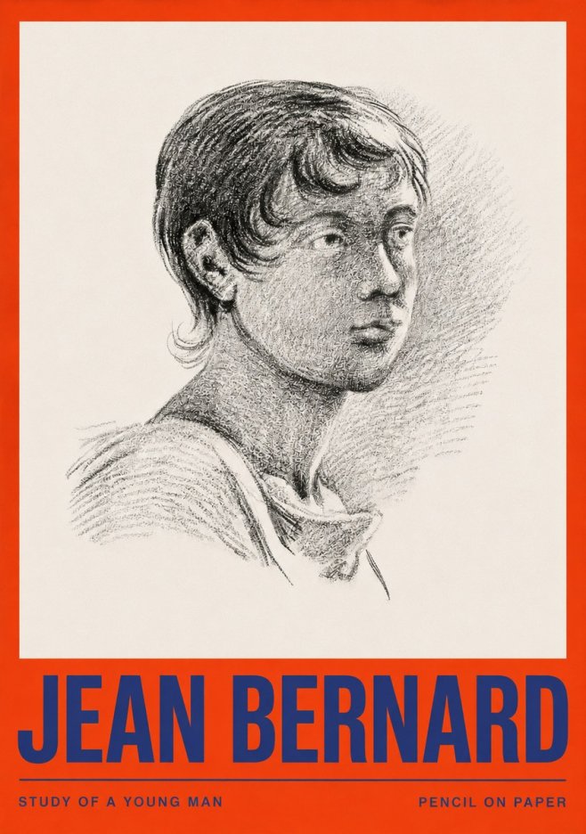 Jean Bernard Study of a Young Boy No4 - Plakát