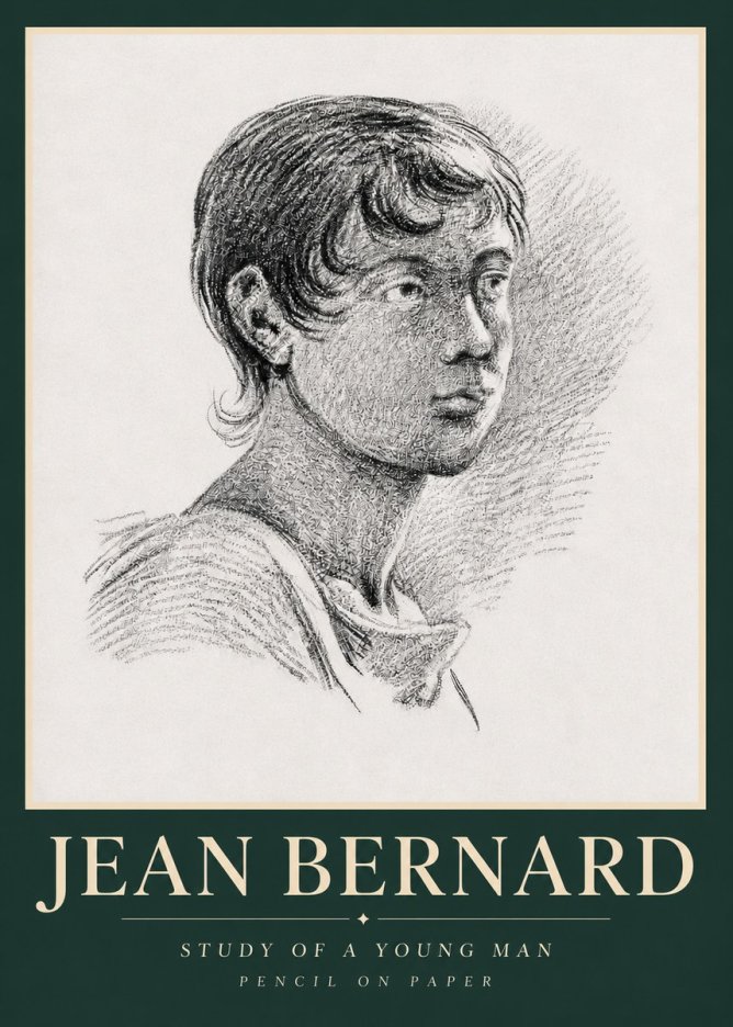 Jean Bernard Study of a Young Boy No5 - Plakát