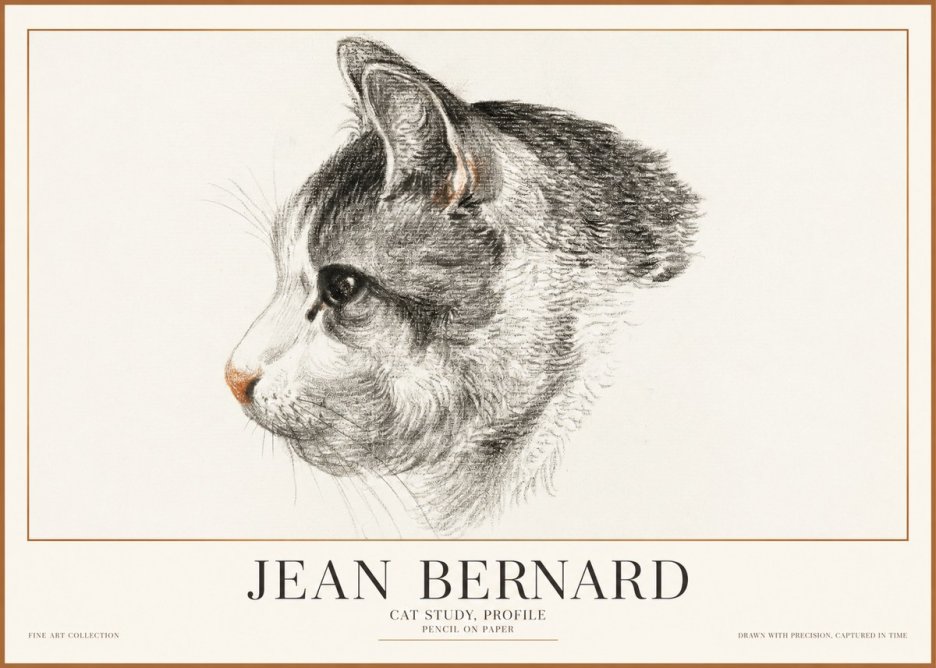 Jean Bernard Cat Study, Profile No1 - Plakát