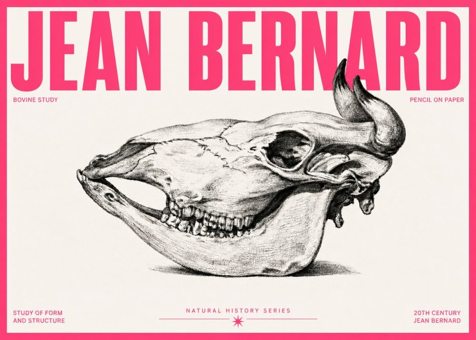 Jean Bernard Bovine Skull Study No5 - Plakát