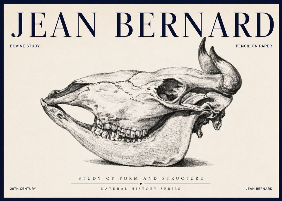 Jean Bernard Bovine Skull Study No6 - Plakát