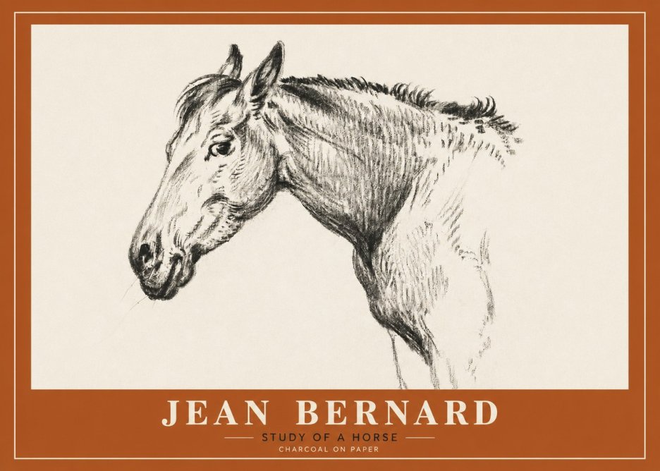 Jean Bernard Study of a Horse VI No2 - Plakát