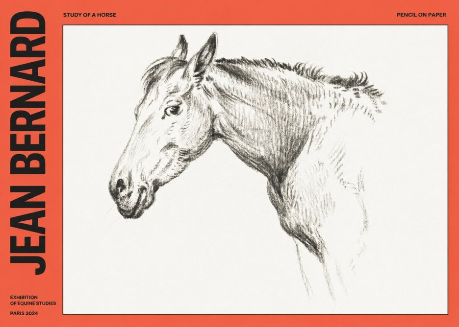Jean Bernard Study of a Horse VI No5 - Plakát