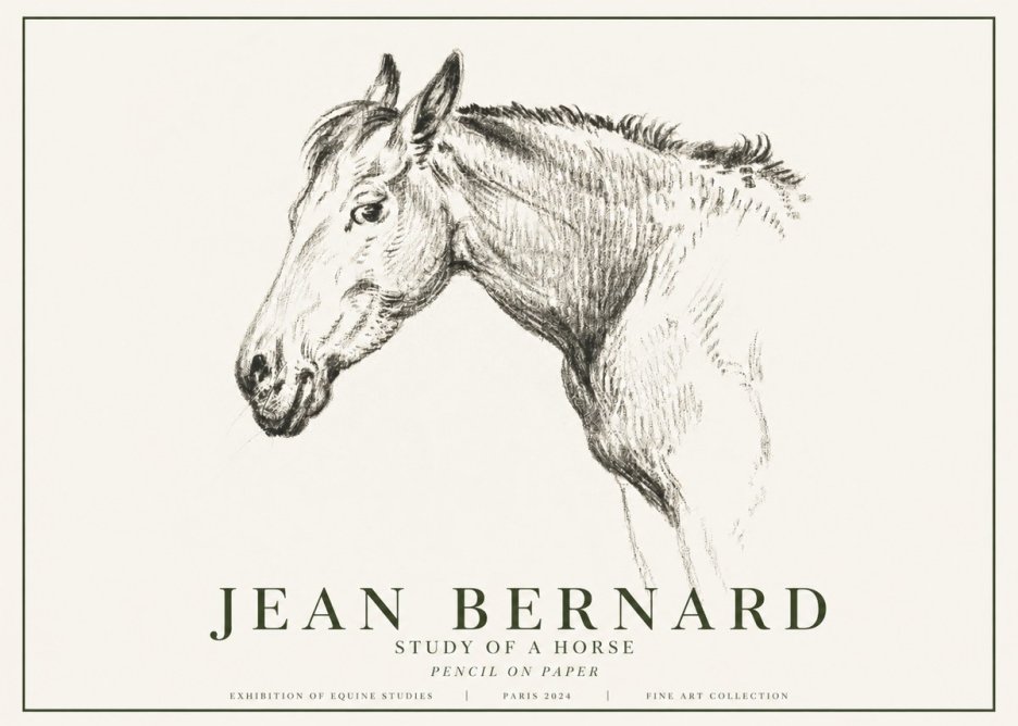 Jean Bernard Study of a Horse VI No6 - Plakát