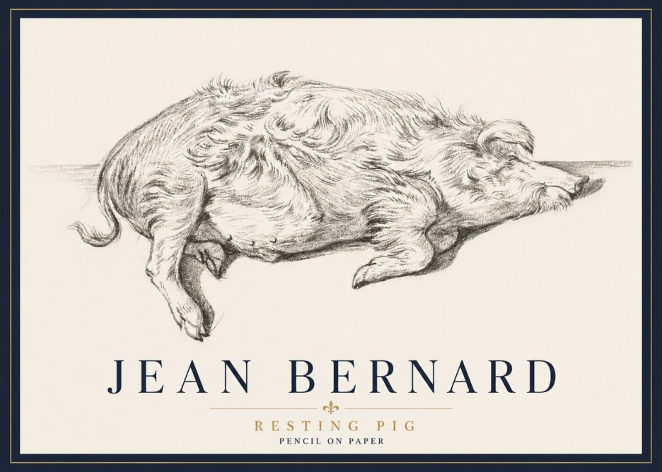 Jean Bernard Study of a Pig I No6 - Plakát