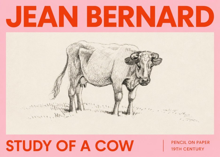 Jean Bernard Study of a Cow V No2 - Plakát