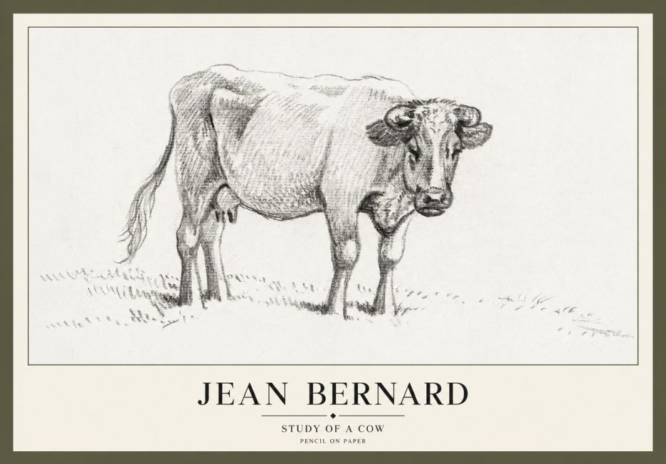 Jean Bernard Study of a Cow V No3 - Plakát