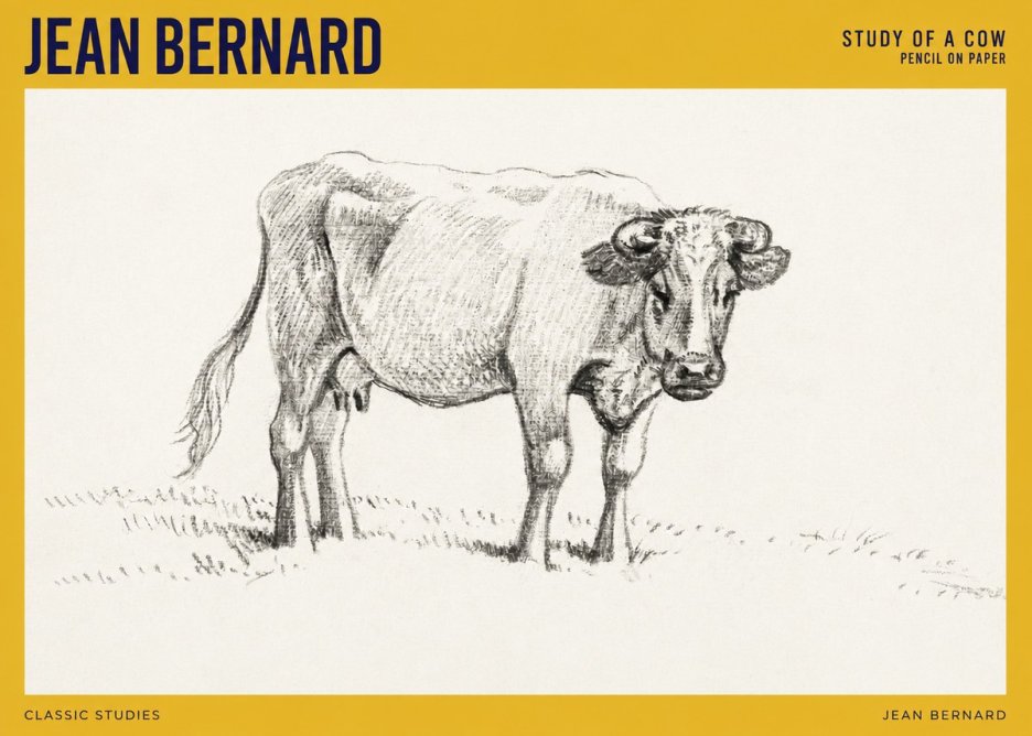 Jean Bernard Study of a Cow V No4 - Plakát