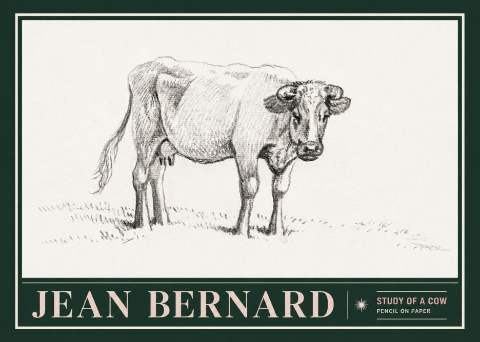 Jean Bernard Study of a Cow V No5 - Plakát