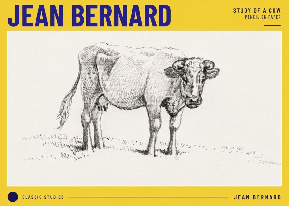 Jean Bernard Study of a Cow V No6 - Plakát