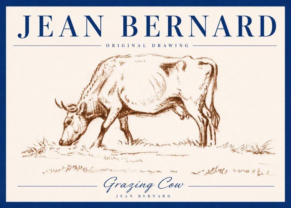 Jean Bernard Grazing Cow II No4 - Plakát
