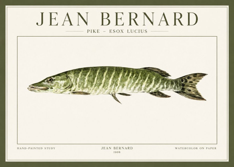 Jean Bernard Northern Pike No2 - Plakát