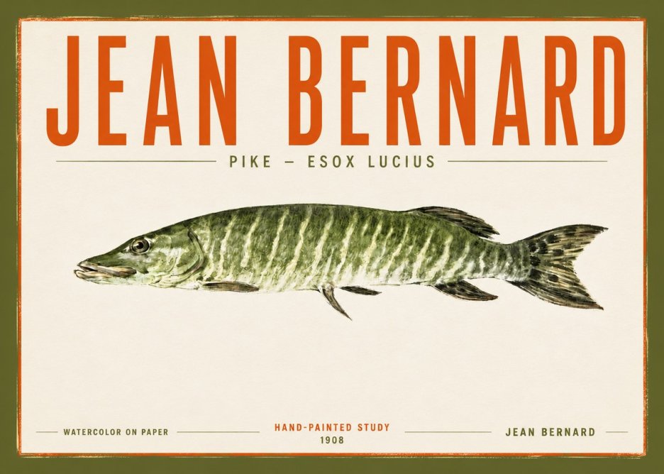 Jean Bernard Northern Pike No5 - Plakát
