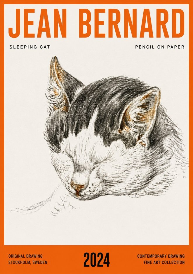 Jean Bernard Sleeping Cat V No4 - Plakát