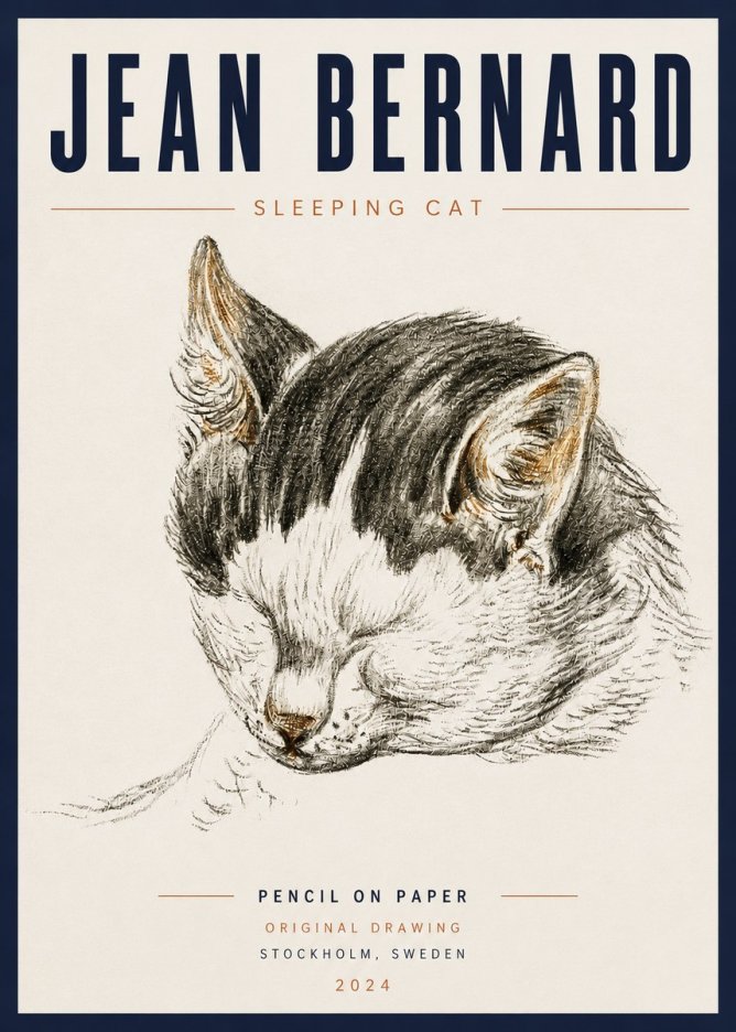 Jean Bernard Sleeping Cat V No5 - Plakát