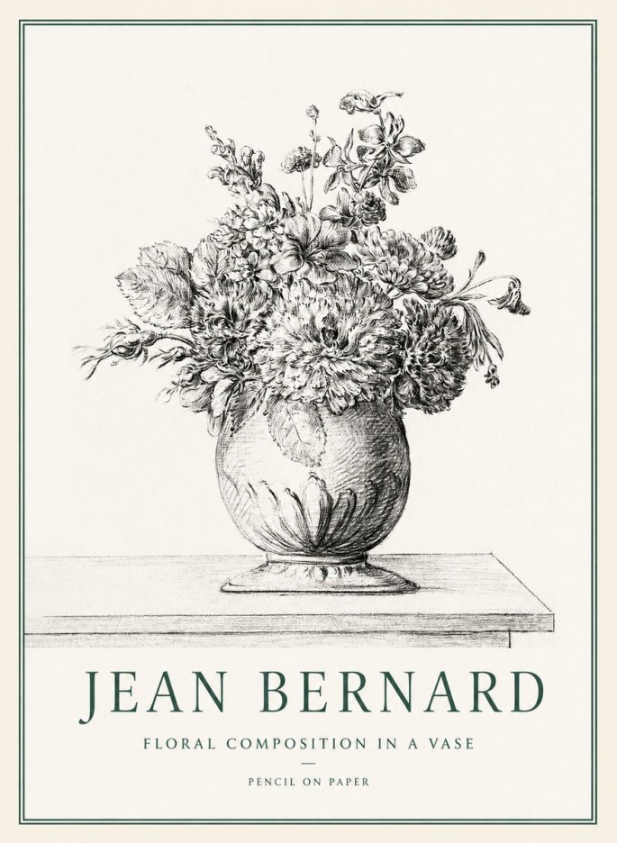 Jean Bernard Floral Composition in a Vase No1 - Plakát