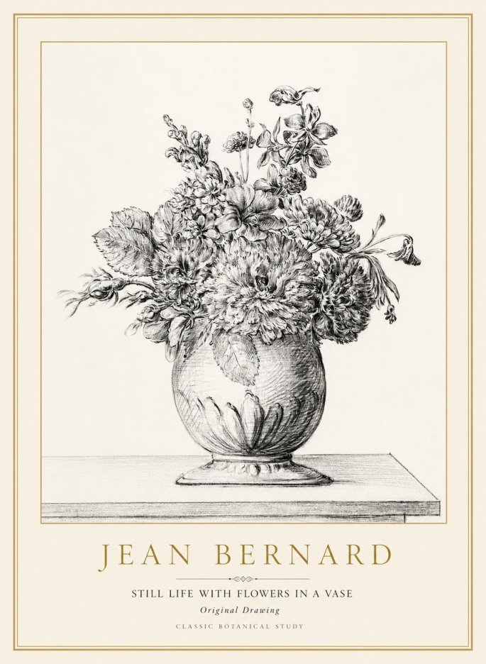 Jean Bernard Floral Composition in a Vase No2 - Plakát