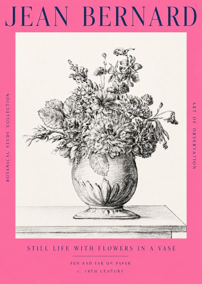 Jean Bernard Floral Composition in a Vase No3 - Plakát