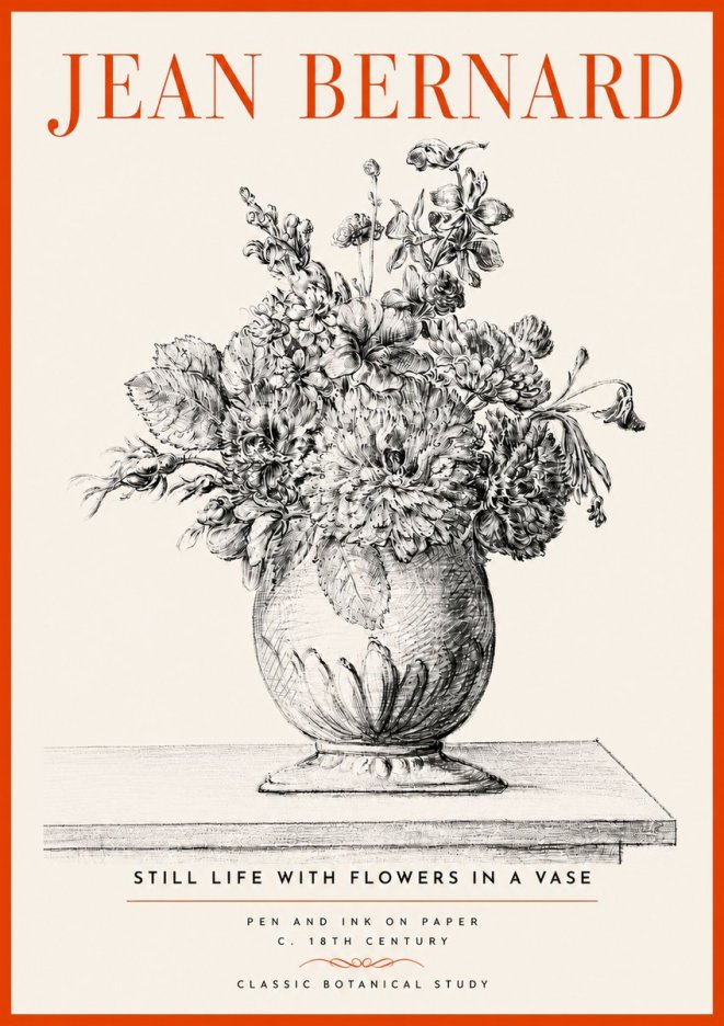 Jean Bernard Floral Composition in a Vase No5 - Plakát