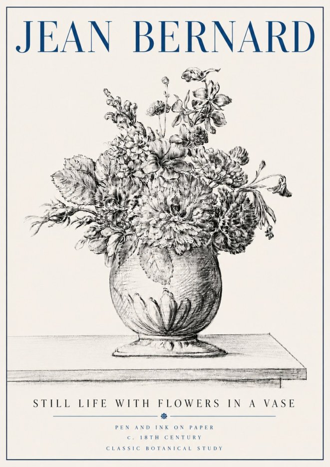 Jean Bernard Floral Composition in a Vase No6 - Plakát