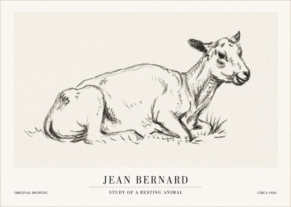 Jean Bernard Study of a Resting Animal No1 - Plakát