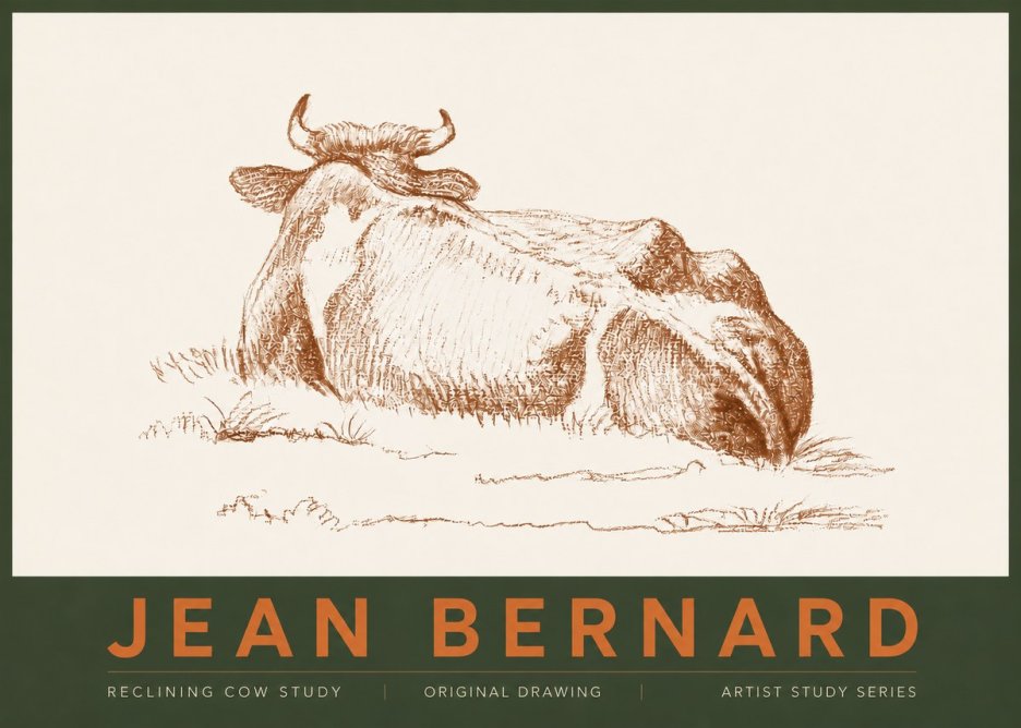 Jean Bernard Reclining Cow Study No4 - Plakát