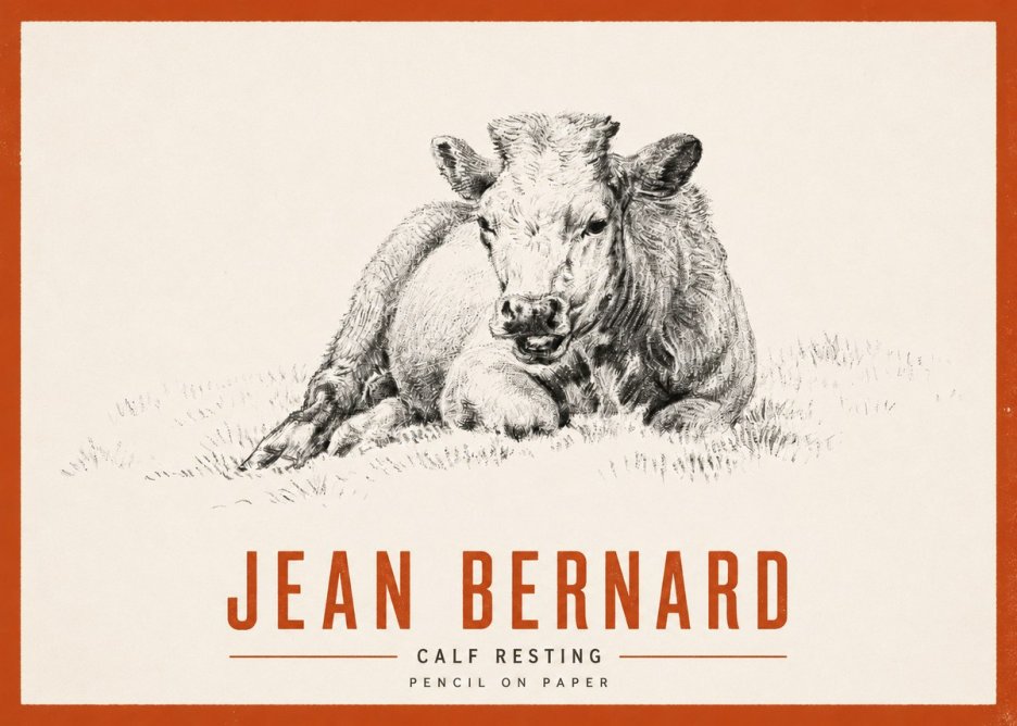 Jean Bernard Calf Resting No2 - Plakát
