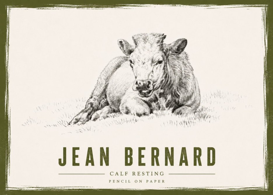 Jean Bernard Calf Resting No4 - Plakát