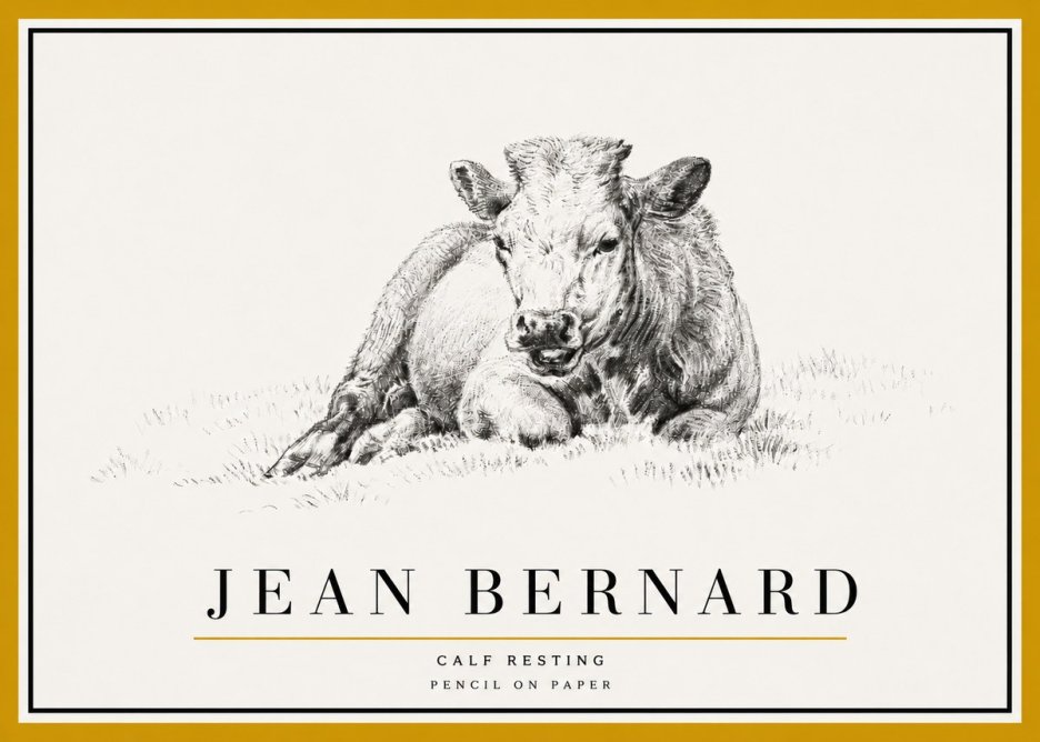 Jean Bernard Calf Resting No5 - Plakát