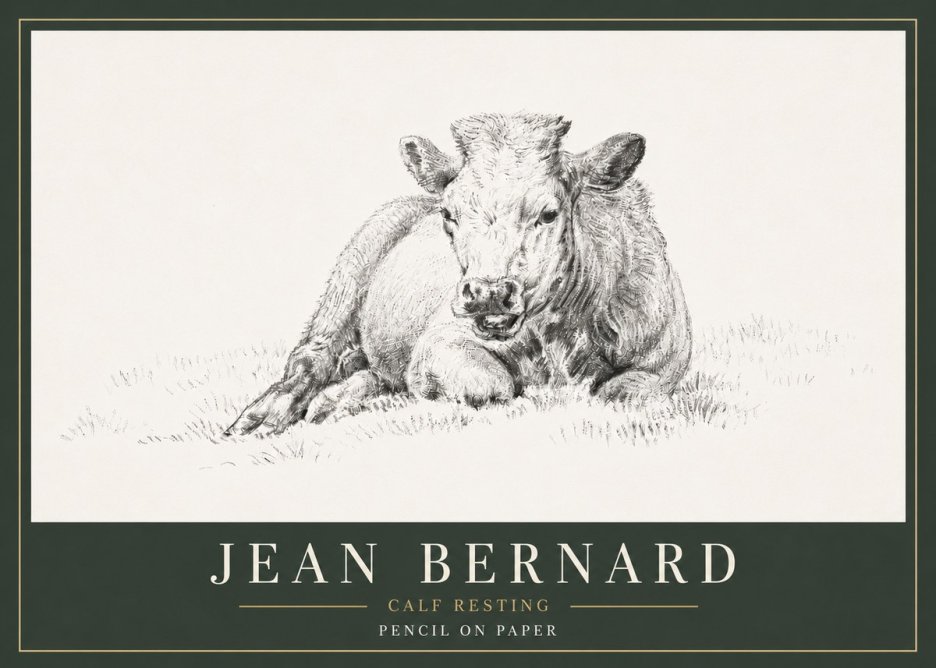 Jean Bernard Calf Resting No6 - Plakát