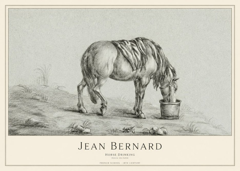 Jean Bernard Horse Drinking No1 - Plakát