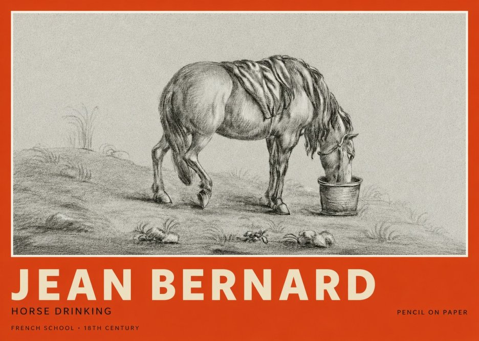 Jean Bernard Horse Drinking No2 - Plakát